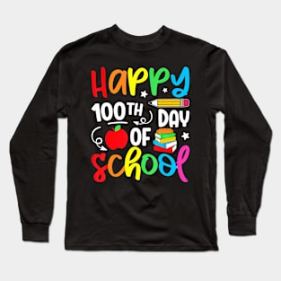 100th Day Of School Teacher Kids Boys Girls 100 Days Long Sleeve T-Shirt